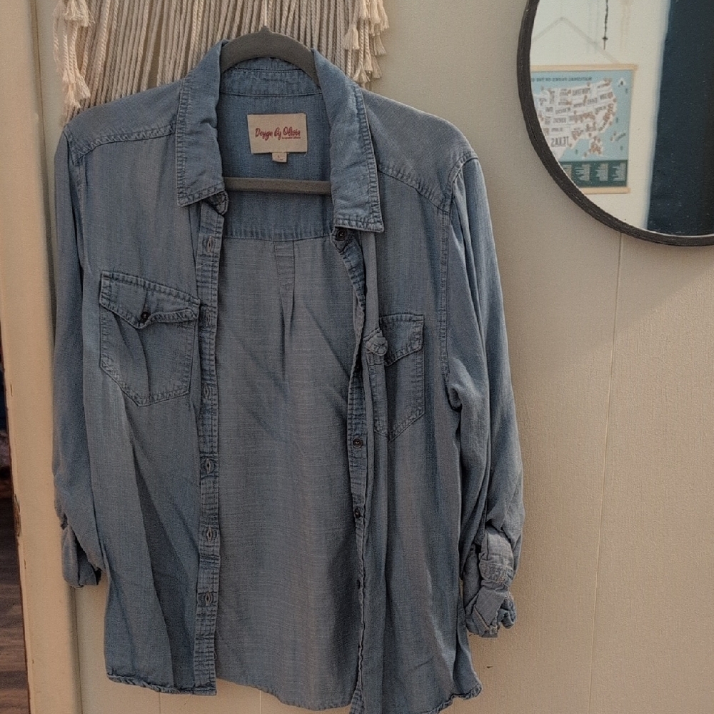 Denim Button Down Shirt by